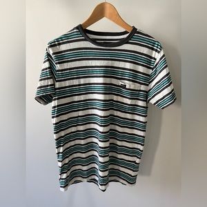 RVCA Striped Men’s Short Sleeve T Shirt Size Small Slim Fit